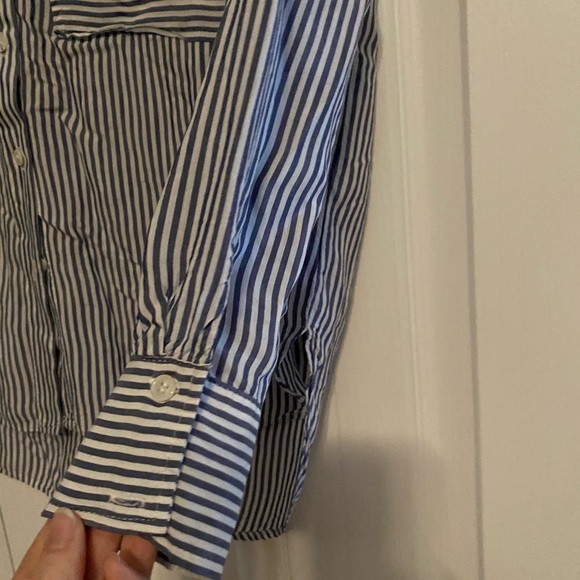 Zara Navy and White Striped Shirt - Picture 4 of 4